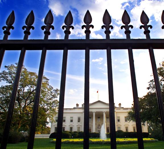 Imagen de la entrada de la Casa Blanca.