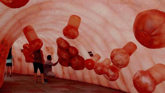 Un colon gigante, en Paraguay, conciencia sobre la enfermedad. 