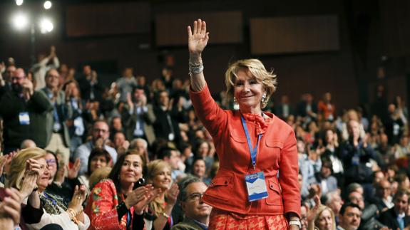 Esperanza Aguirre, durante el congreso de los populares madrileños.