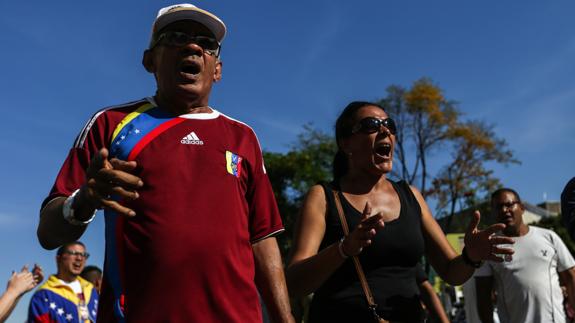 Manifestación de opositores venezolanos.