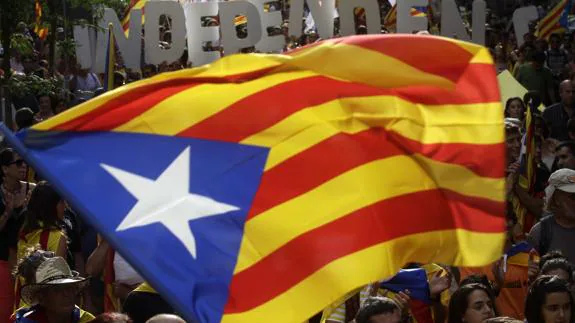 Manifestación a favor de la independencia de Cataluña.