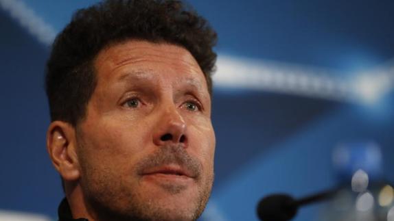 Simeone, en rueda de prensa. 