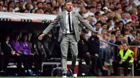 Luis Enrique, durante el partido. 