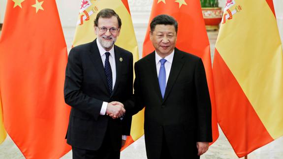 Mariano Rajoy con el presidente chino Xi Jinping.