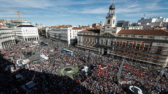 Concentración en la Puerta del Sol de Madrid.