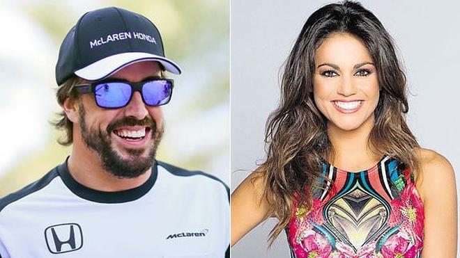 El piloto de F1 Fernando Alonso y la presentadora Lara Álvarez.
