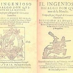 A la izquierda, la edición madrieña de 1605. A la derecha, la impresa en Valencia por Pedro Patricio Mey.
