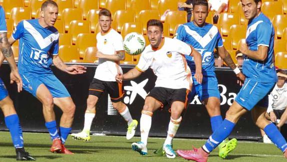 Nacho Gil en el Mestalla-Badalona de la pasada semana en Mestalla.