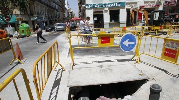 Obras en el barrio de Ruzafa. 