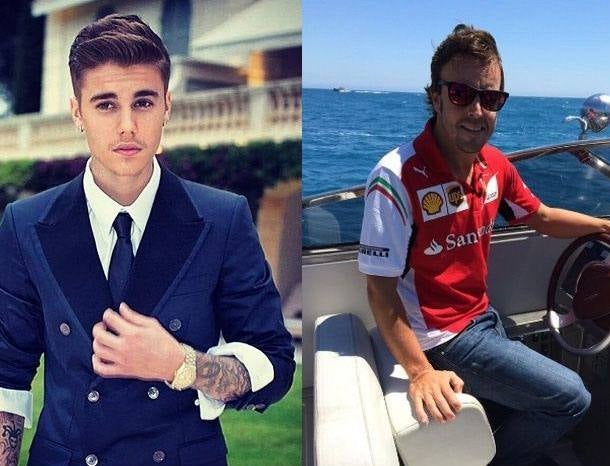 Fernando Alonso rechaza a Justin Bieber