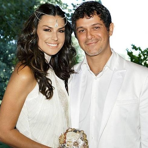 Raquel Perera y Alejandro Sanz el día de su boda.