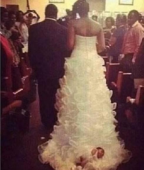 El vestido de novia de Shona Carters-Brooks.