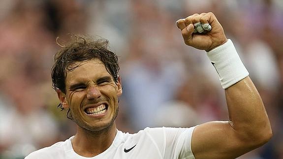 Nadal celebra su triunfo contra Kukushkin. 