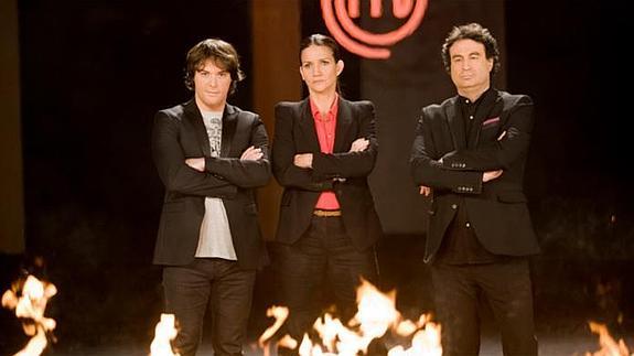 Jordi Cruz,  Samantha Vallejo-Nájera y Pepe Rodríguez, jurado de 'MasterChef'. TVE