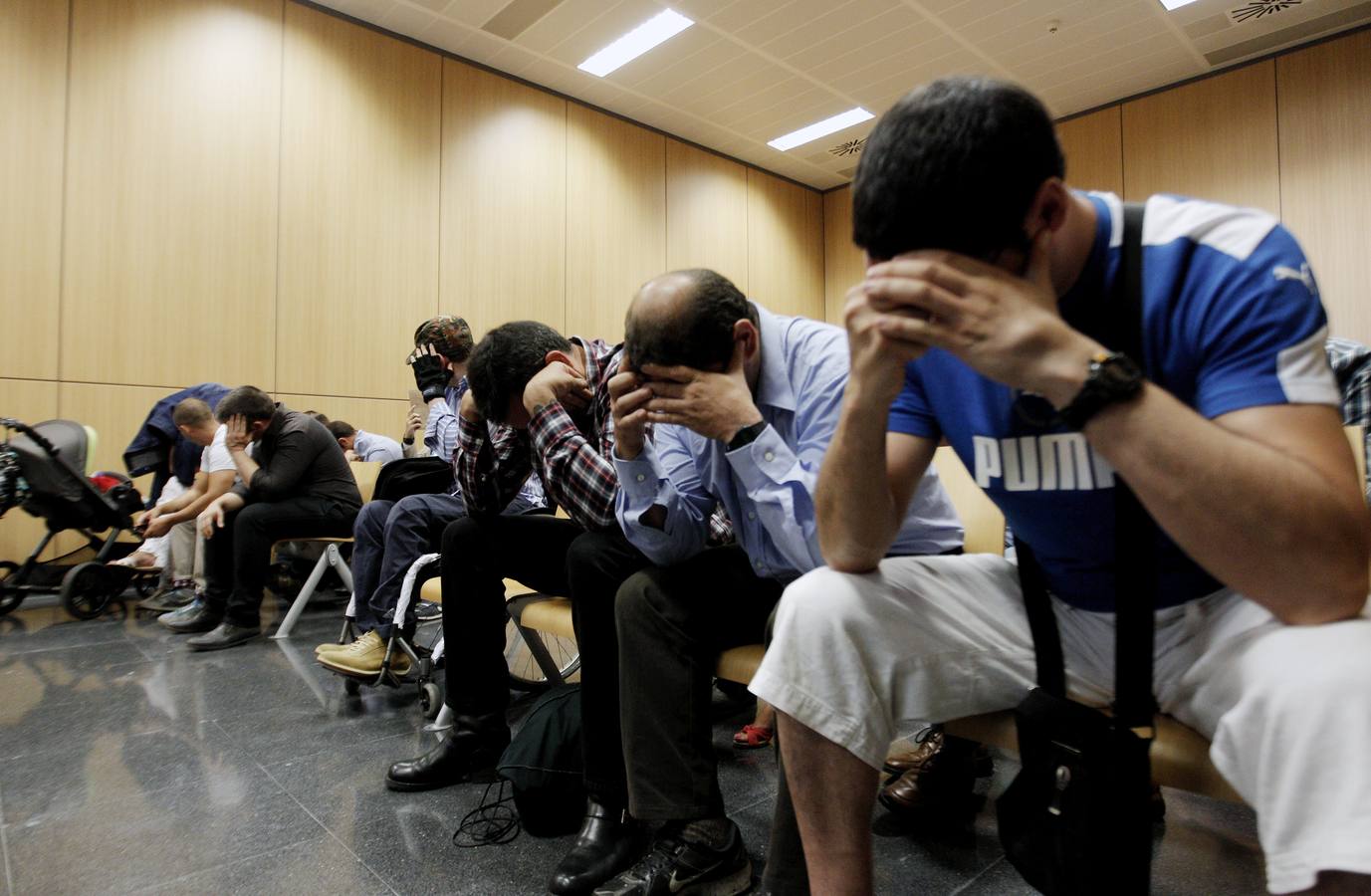 Los acusados, durante la vista.