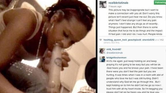 La hija de Whitney Houston fuma marihuana en Instagram