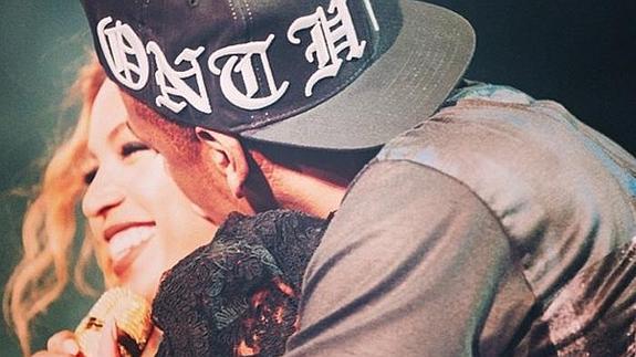 Beyoncé y Jay-Z en un concierto de su gira en Seattle.