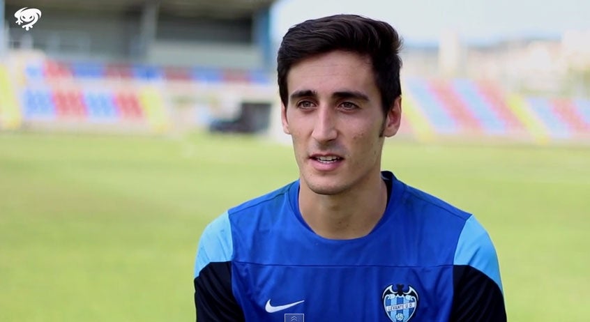 Diego Mariño durante su primera entrevista como jugador granota