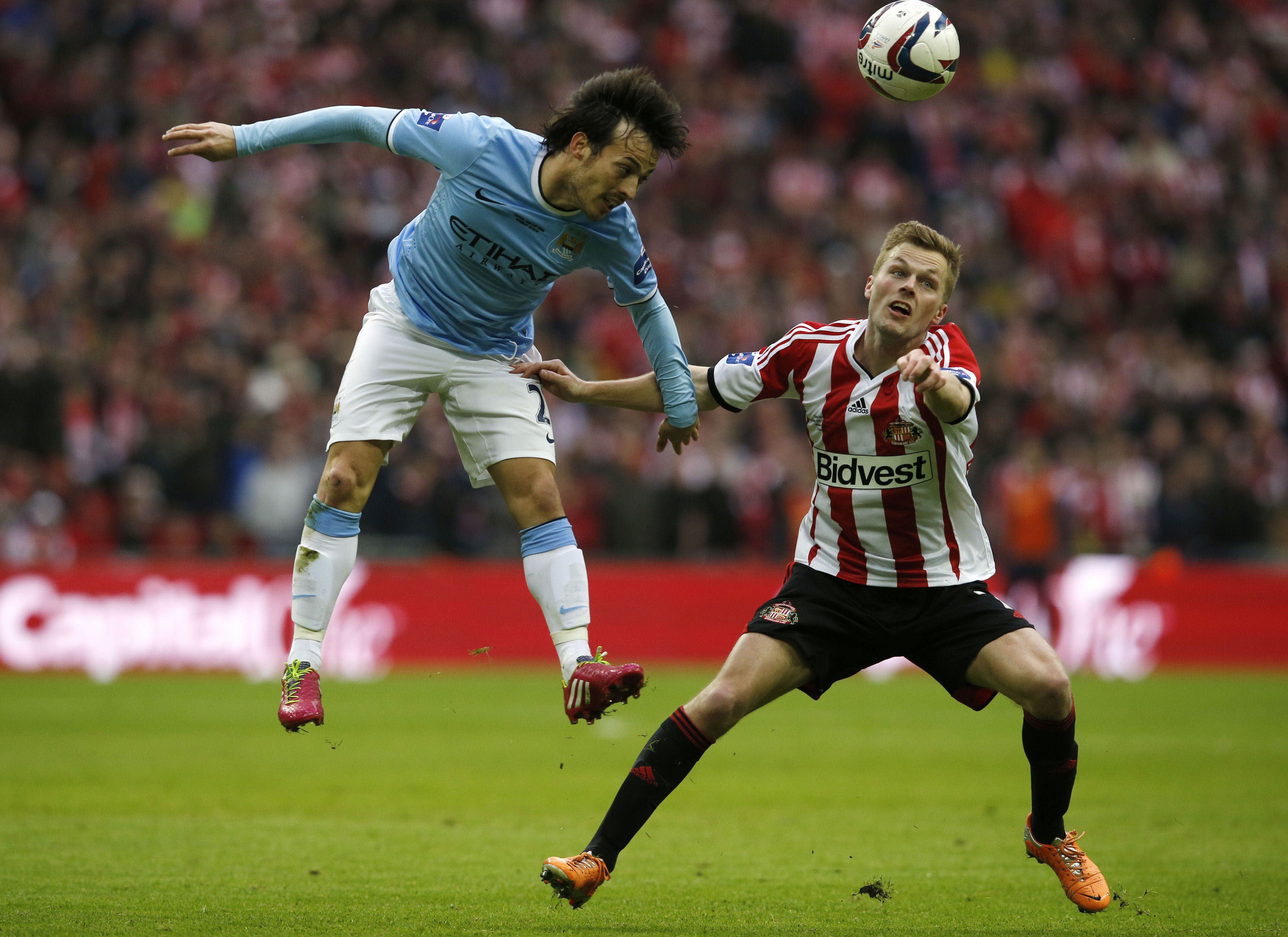 David Silva durante un encuentro de la Premier Leagua, temporada 2013/20014