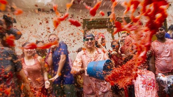 La tomatina de Buñol en 2013.