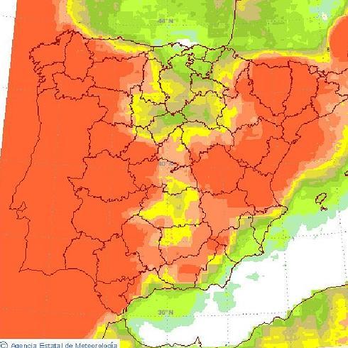 Probabilidad de lluvias para el martes.