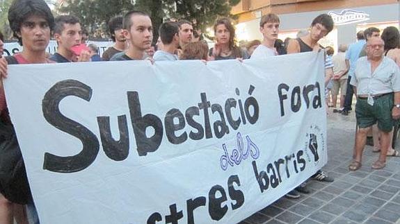 La protesta vecinal, este jueves en Patraix.