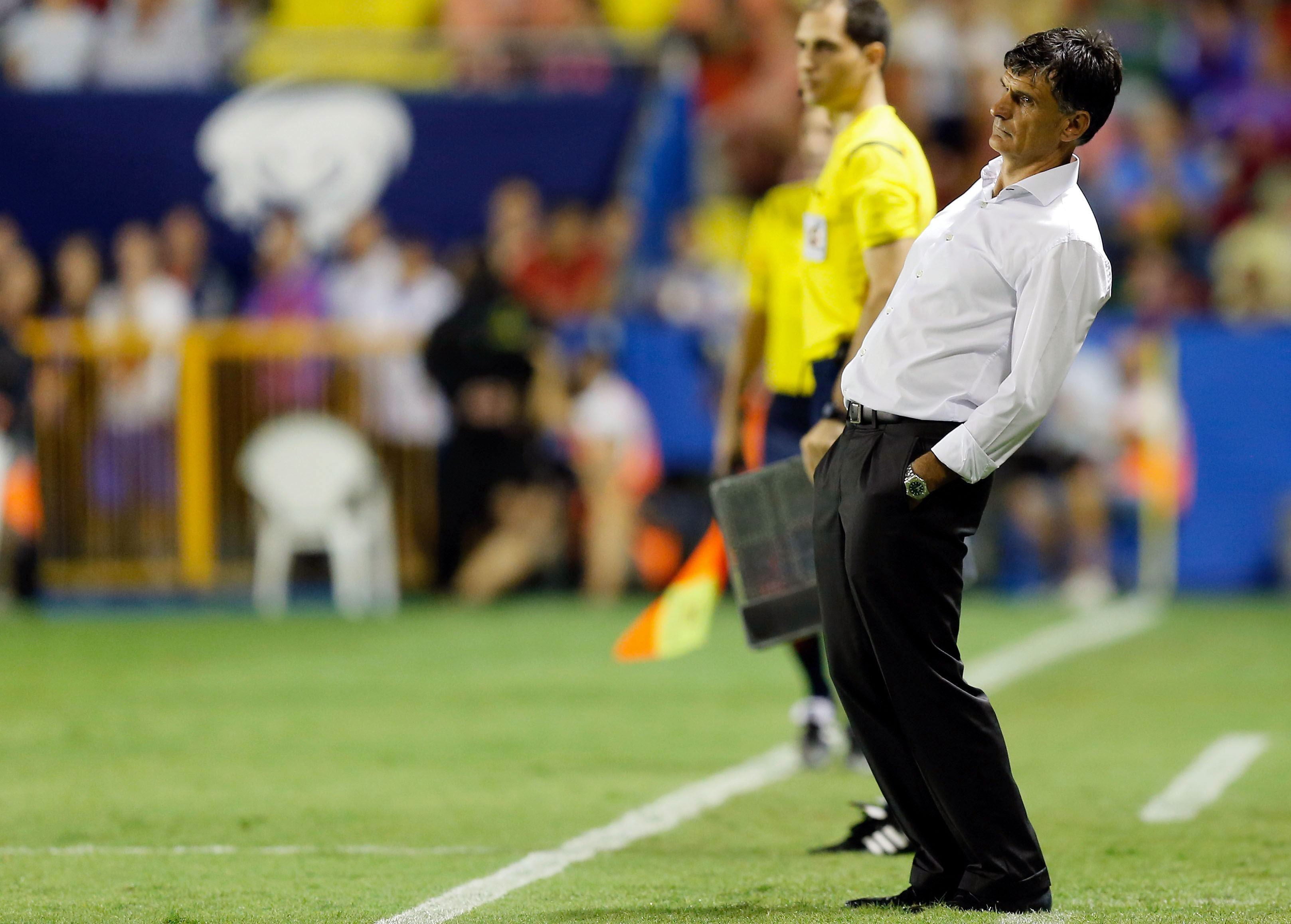 Mendilibar durante el partido ante el Barcelona.