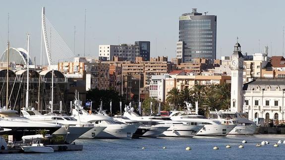 Yates en el Club Náutico de Valencia. 