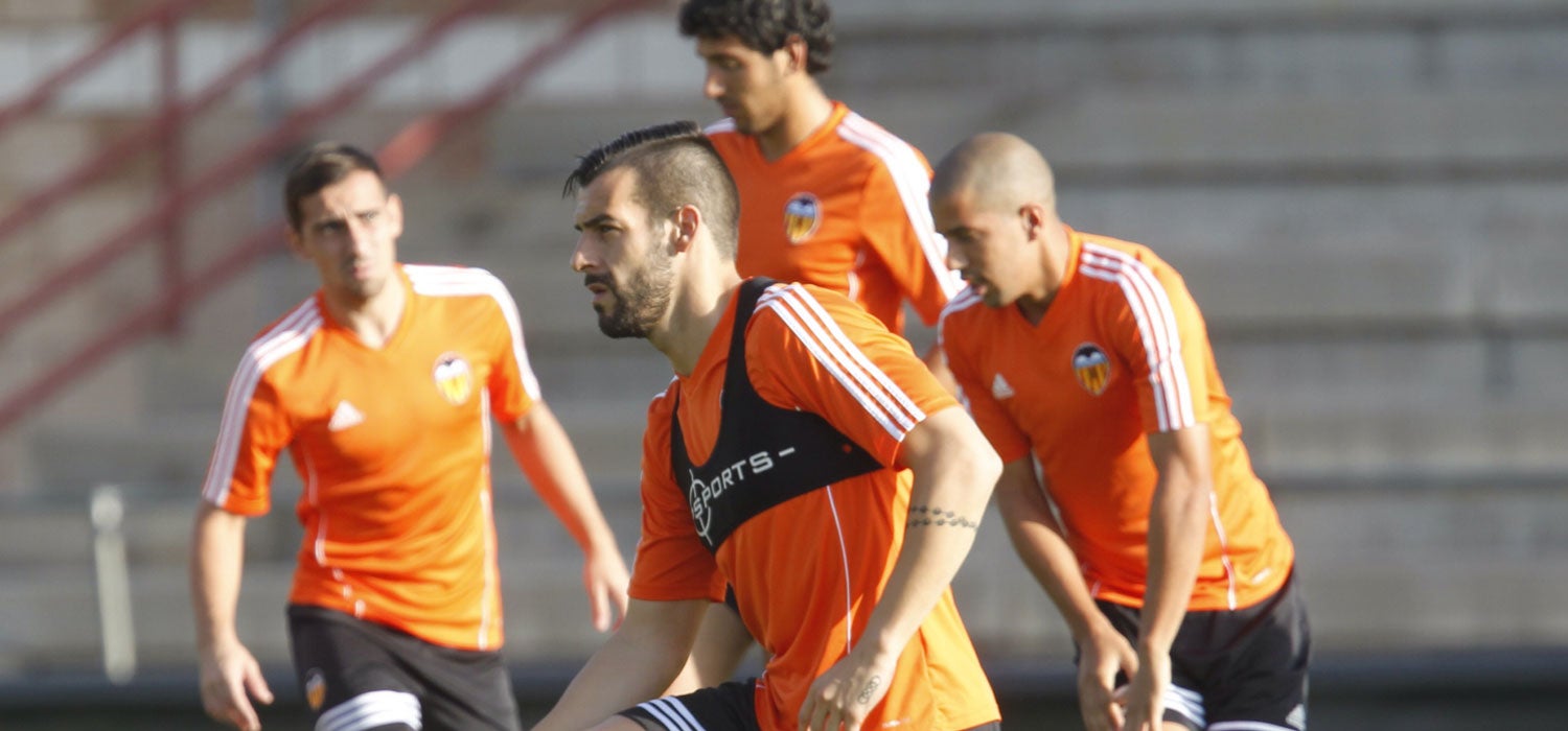 Negredo en un entrenamiento esta semana.