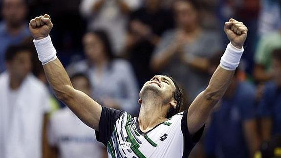 Ferrer, tras su rápido partido ante Bellucci.