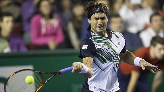 Ferrer golpea de derecha ante Goffin.