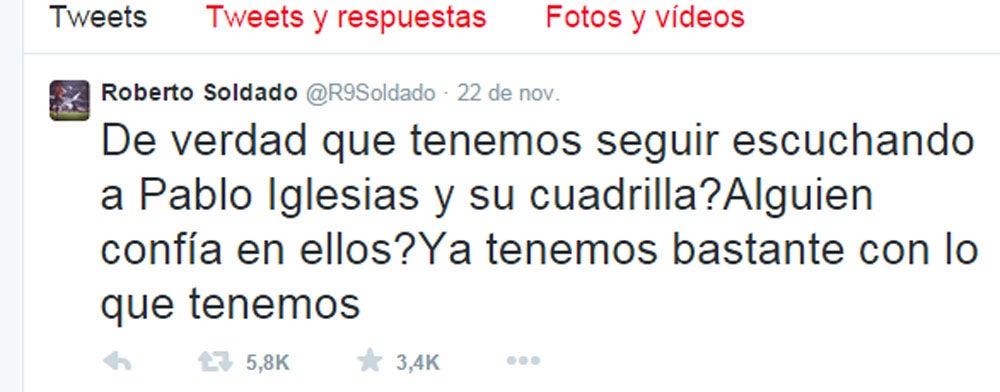 Soldado carga contra Podemos