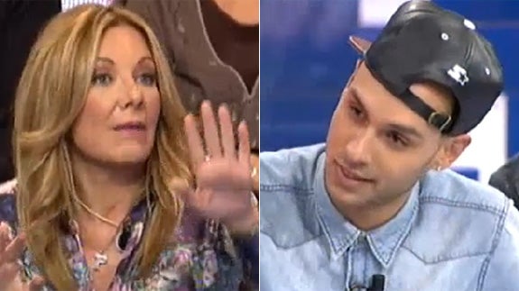 Belén Rodríguez y Omar, durante el debate de 'Gran Hermano 15'. 