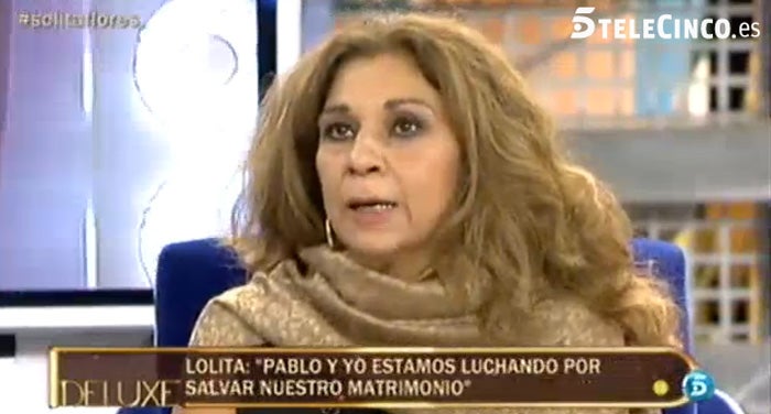 Lolita Flores, durante su intervención en 'Sálvame Deluxe'. 