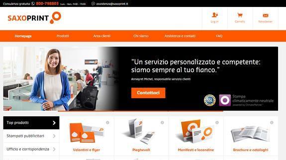 SAXOPRINT inaugura portal web en Italia