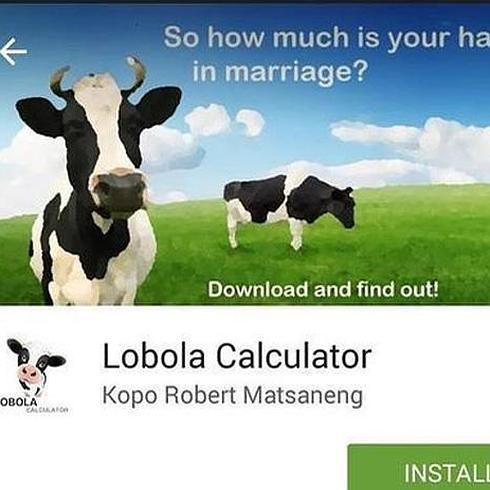 El 'calculador de Lobola' se puede descargar en los smartphones.