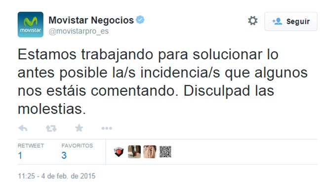 Una caída en la red de Movistar deja sin servicio a media España