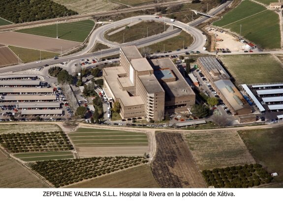 Vista aérea del hospital de Xàtiva. :: zeppelinevalencia.com