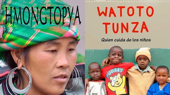 Carteles de los cortometrajes documentales 'Watoto Tunza' y 'Hmongtopya'.