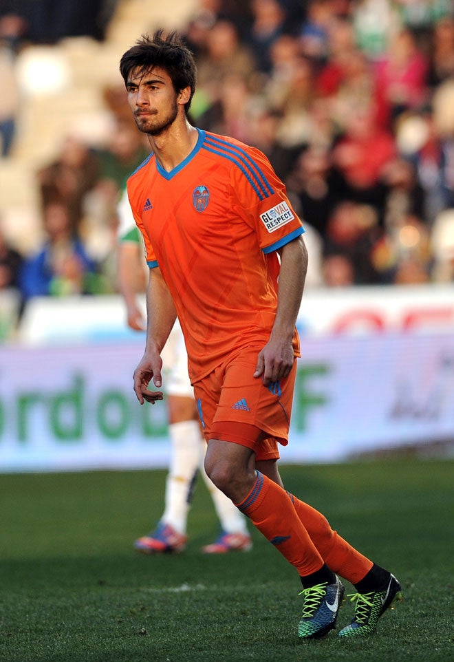 André Gomes, durante el partido disputado ante el Córdoba.