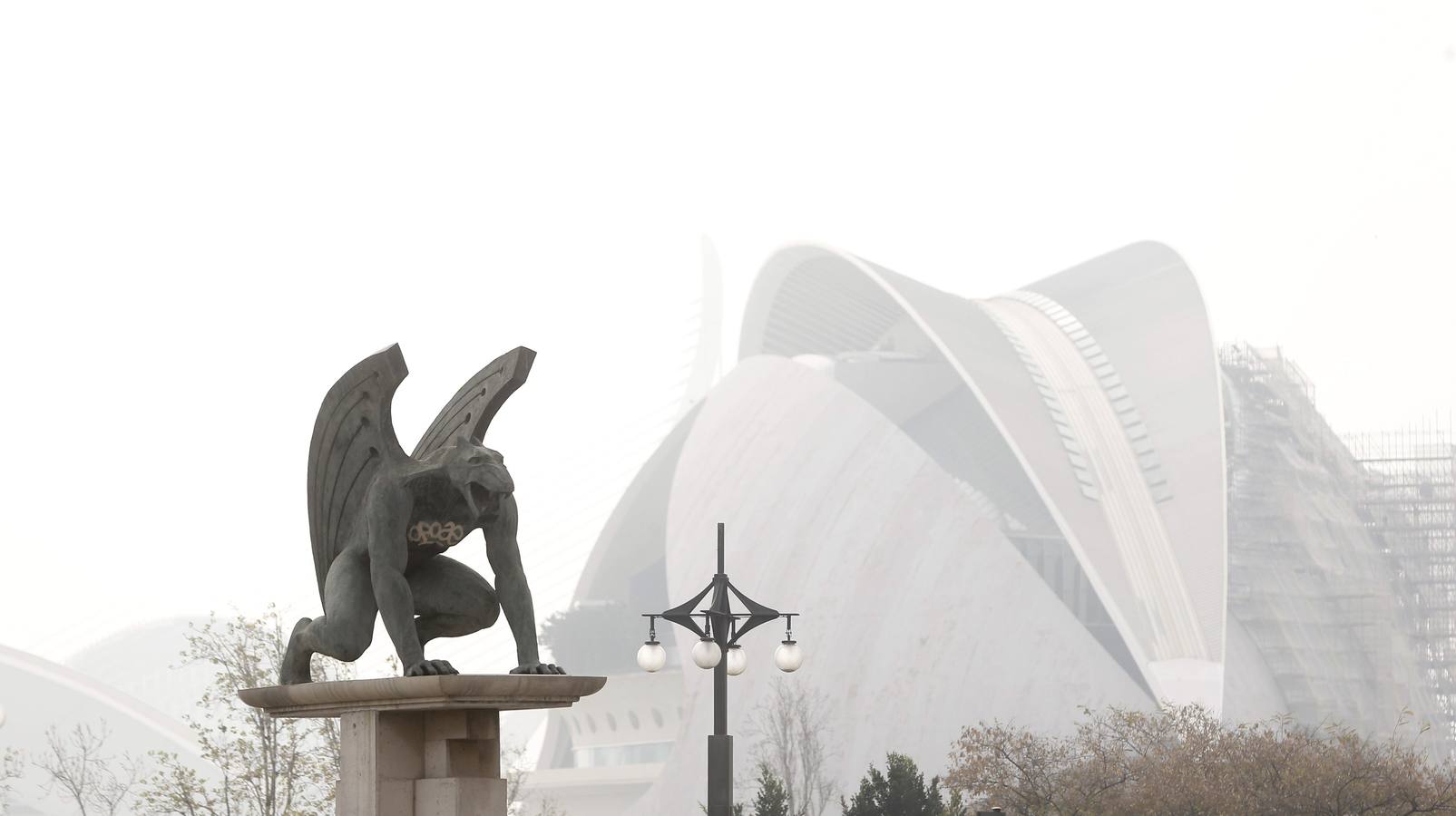 Las temperaturas caen en Valencia, que amanece con niebla