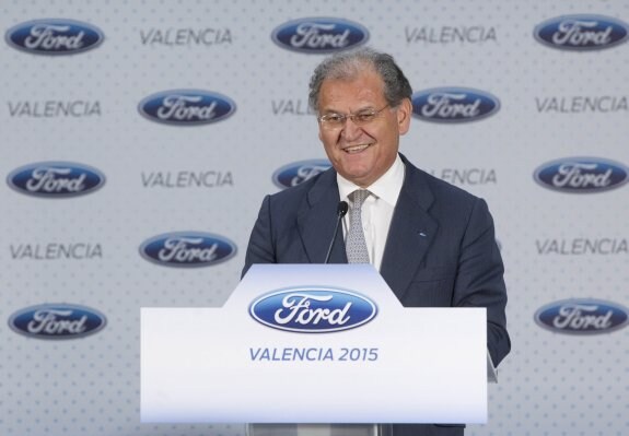 José Manuel Machado, presidente de Ford España, durante un acto en la factoría de Almussafes. :: Damián torres
