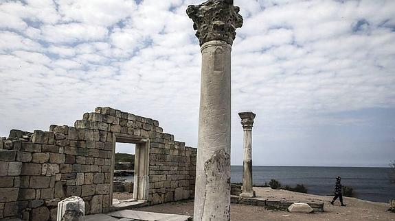 Ruinas de la ciudad vieja de Quersoneso en Sevastopol, Crimea, Ucrania.