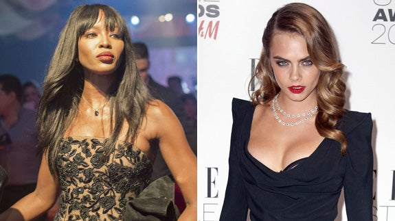 Naomi Campbell y Cara Delevingne, en dos imágenes de archivo.