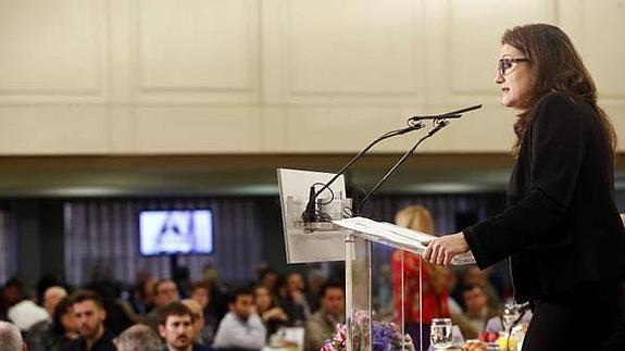 Mónica Oltra, durante su intervención en el Forum Europa. 