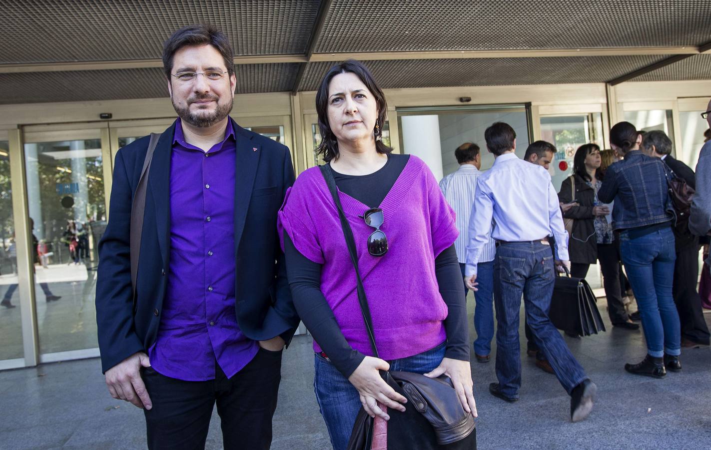 Rosa Pérez e Ignacio Blanco en la Ciudad de la Justicia. 