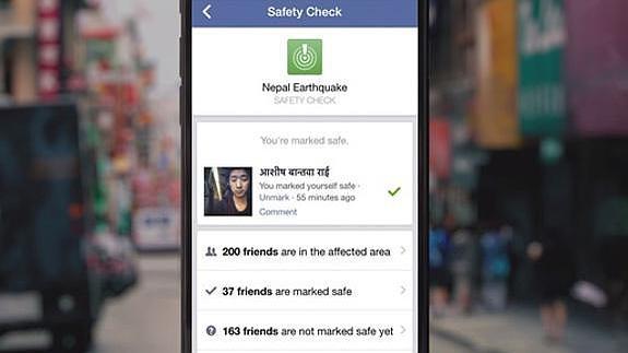 Facebook activa una aplicación para conectar a afectados por el terremoto en Nepal