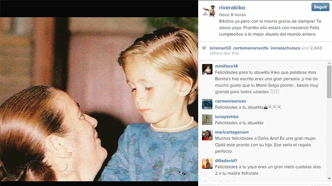 Kiko Rivera felicita a su abuela con una foto de pequeño