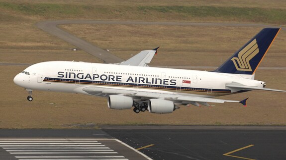 Un avión de Singapore Airlines.