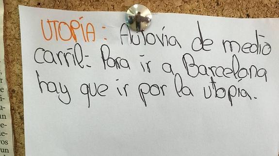 Una de las palabras definidas por lo alumnos.